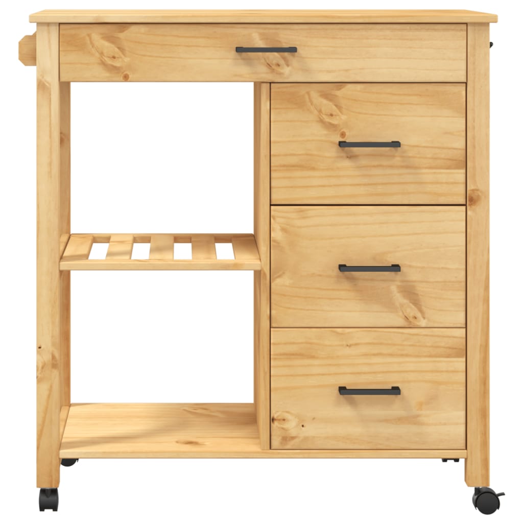 Kitchen Trolley MONZA 84x40x88.5 cm Solid Wood Pine