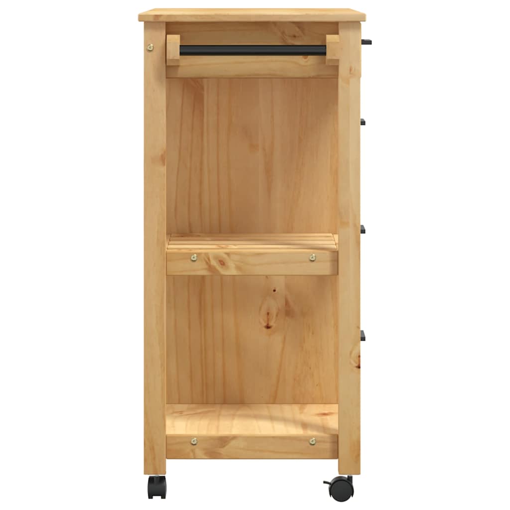 Kitchen Trolley MONZA 84x40x88.5 cm Solid Wood Pine