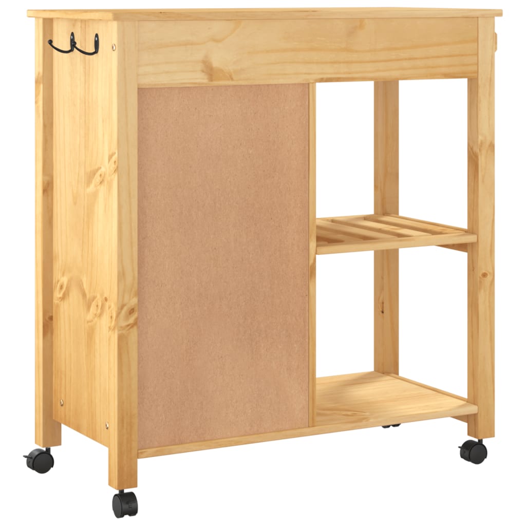 Kitchen Trolley MONZA 84x40x88.5 cm Solid Wood Pine