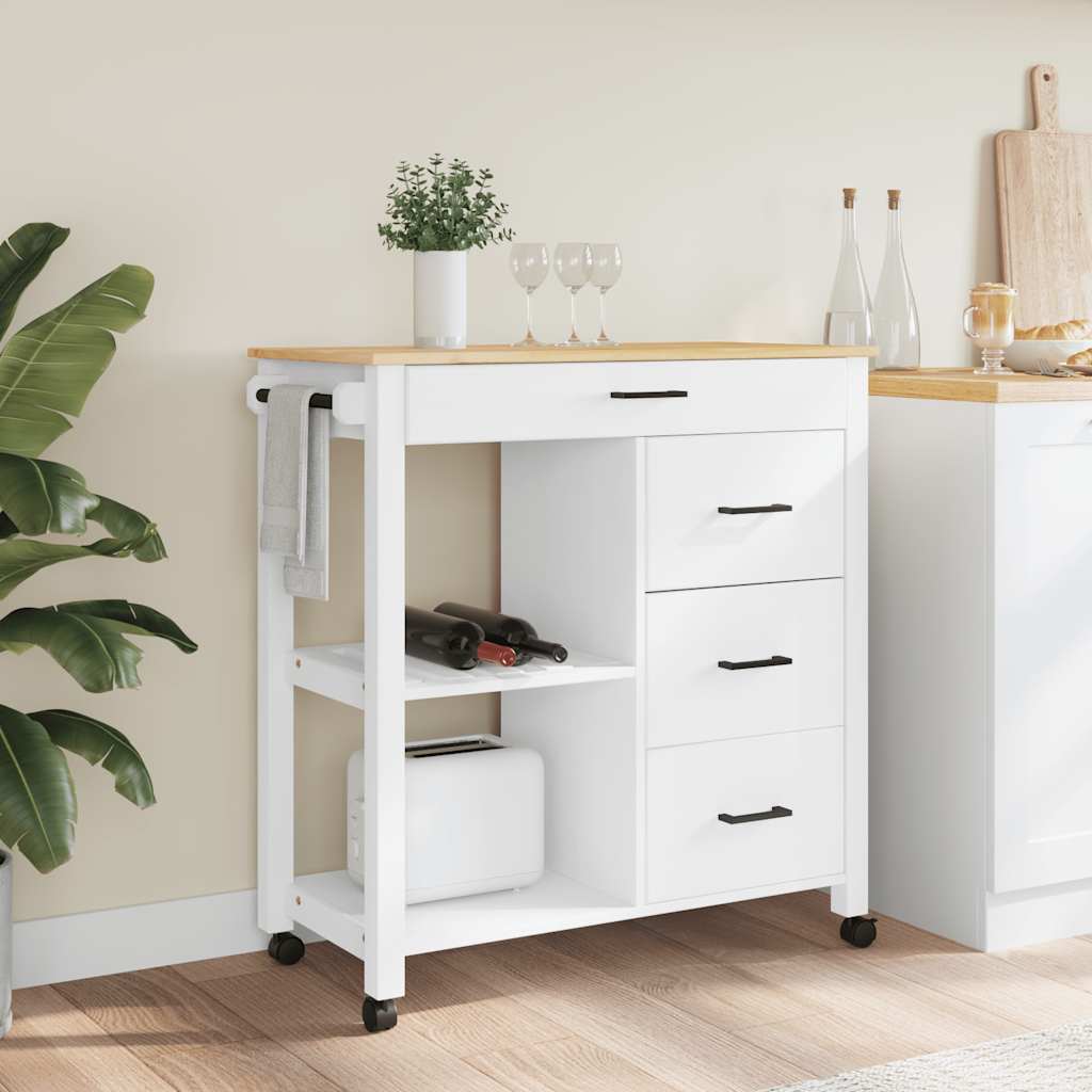 Kitchen Trolley MONZA 84x40x88.5 cm Solid Wood Pine