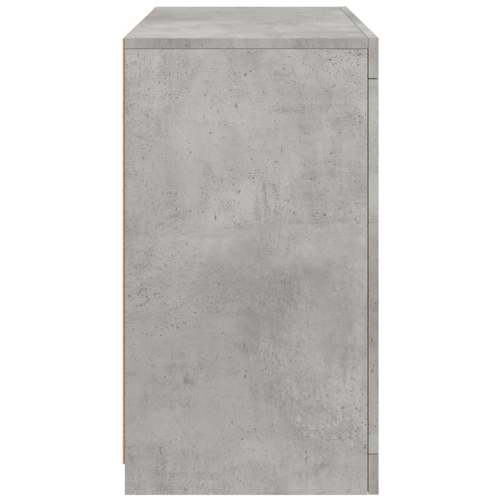 Sideboard with LED Lights Concrete Grey 60.5x37x67 cm
