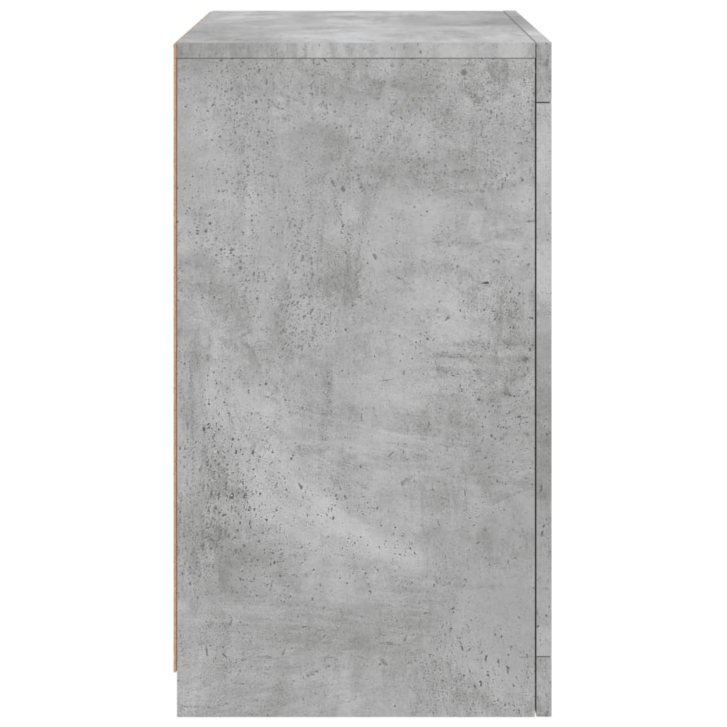 Side Cabinets with LED Lights 2 pcs Concrete Grey Engineered Wood