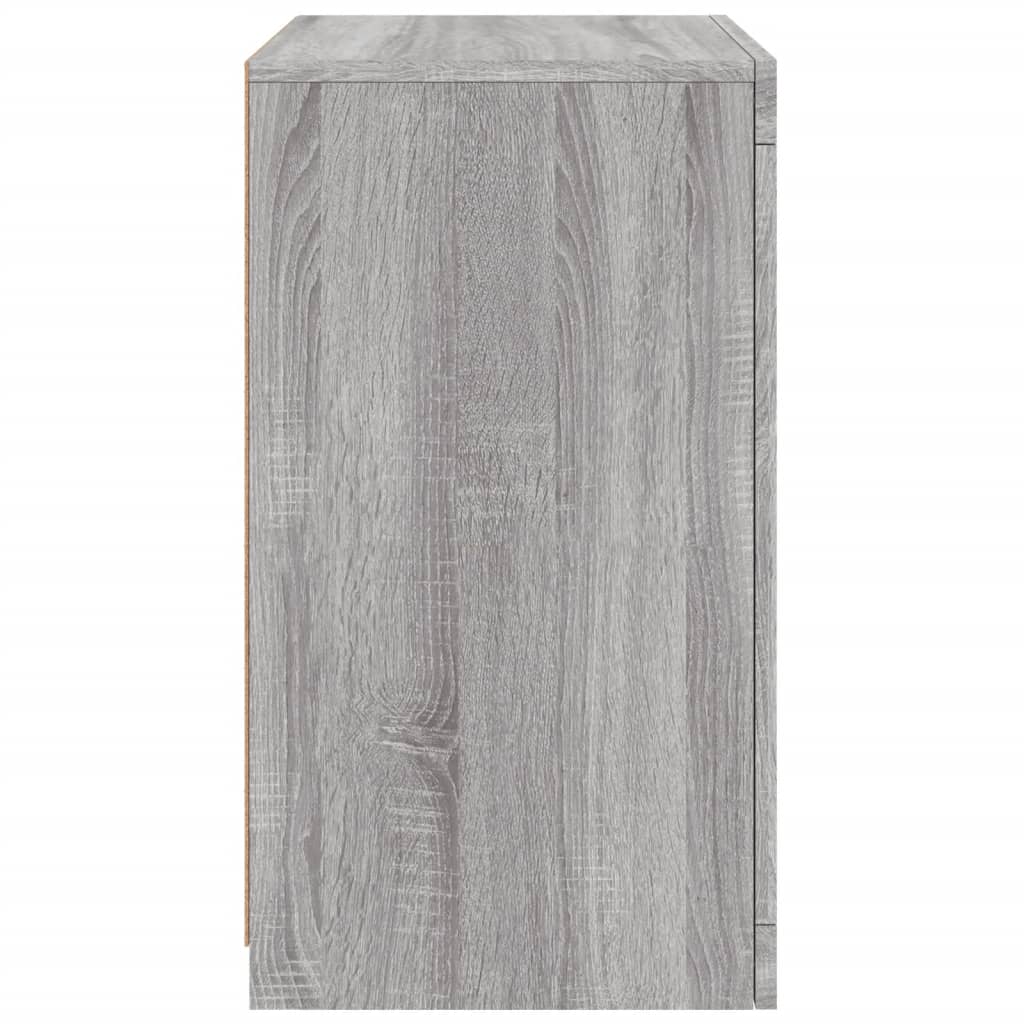 Side Cabinets with LED Lights 2 pcs Grey Sonoma Engineered Wood