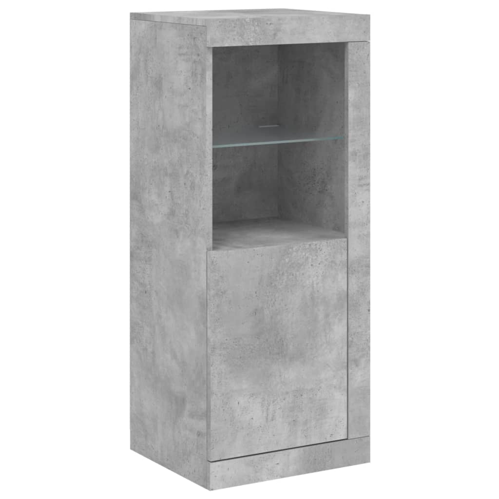 Sideboard with LED Lights Concrete Grey 41x37x100 cm