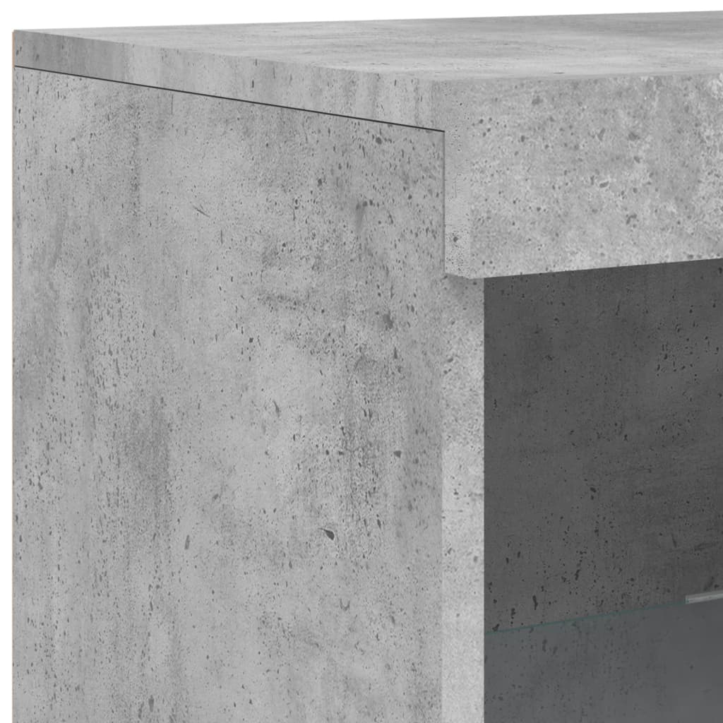 Sideboard with LED Lights Concrete Grey 41x37x100 cm