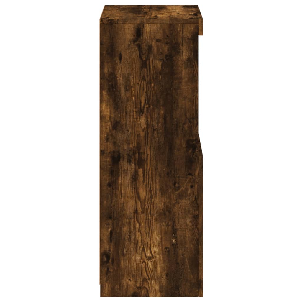 Sideboard with LED Lights Smoked Oak 41x37x100 cm