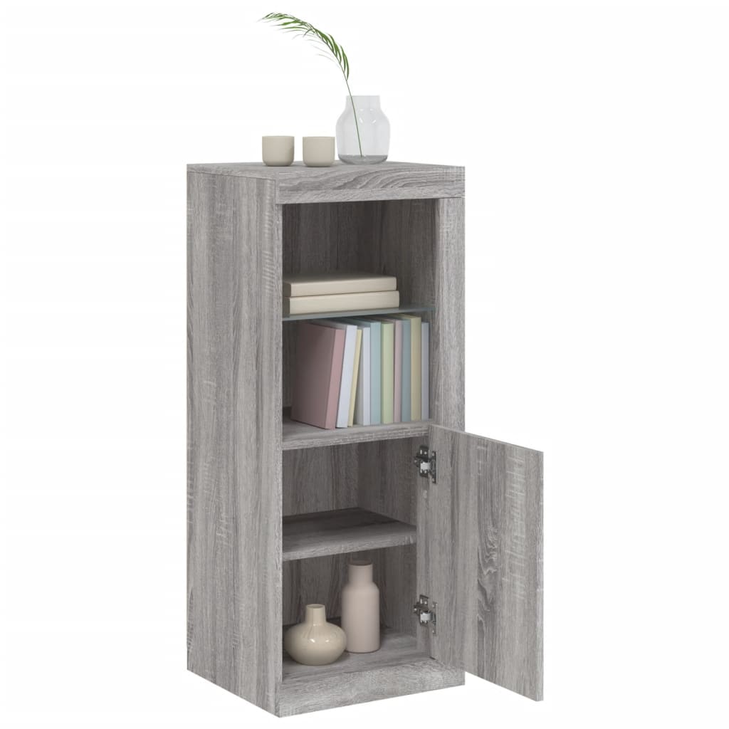 Sideboard with LED Lights Grey Sonoma 41x37x100 cm