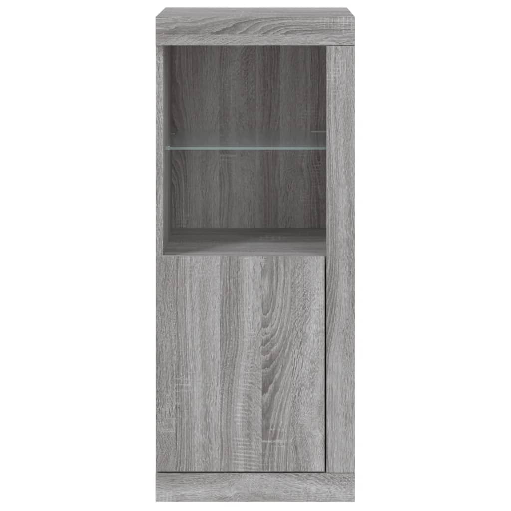 Sideboard with LED Lights Grey Sonoma 41x37x100 cm