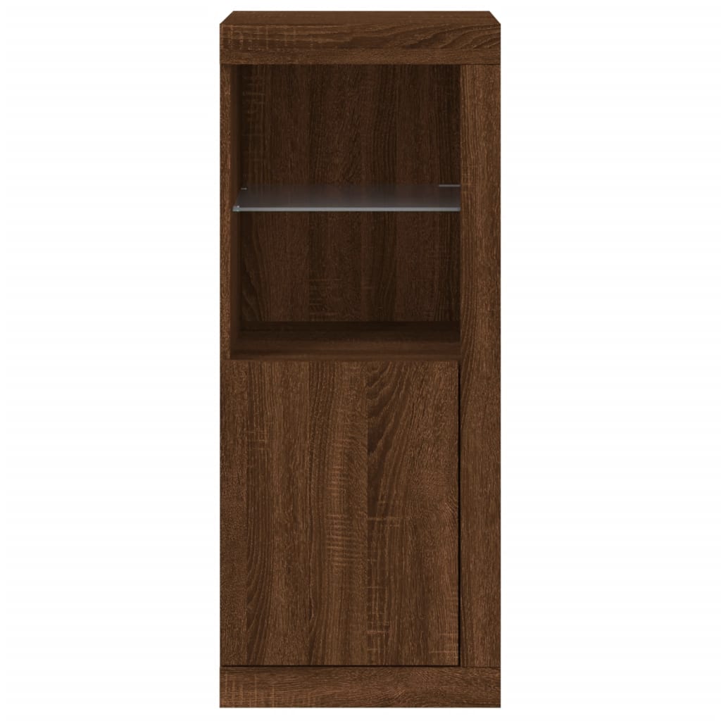 Sideboard with LED Lights Brown Oak 41x37x100 cm