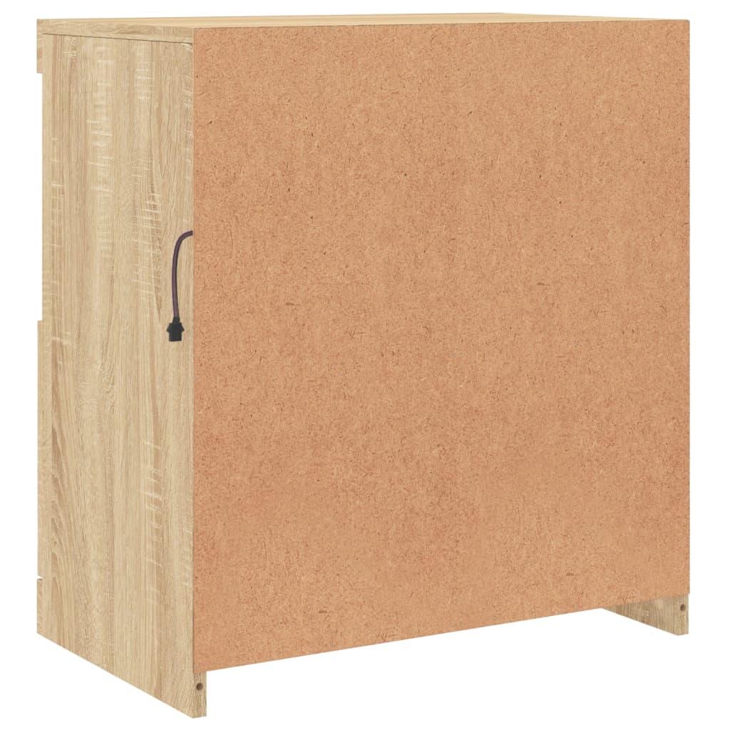 Sideboard with LED Lights Sonoma Oak 60x37x67 cm