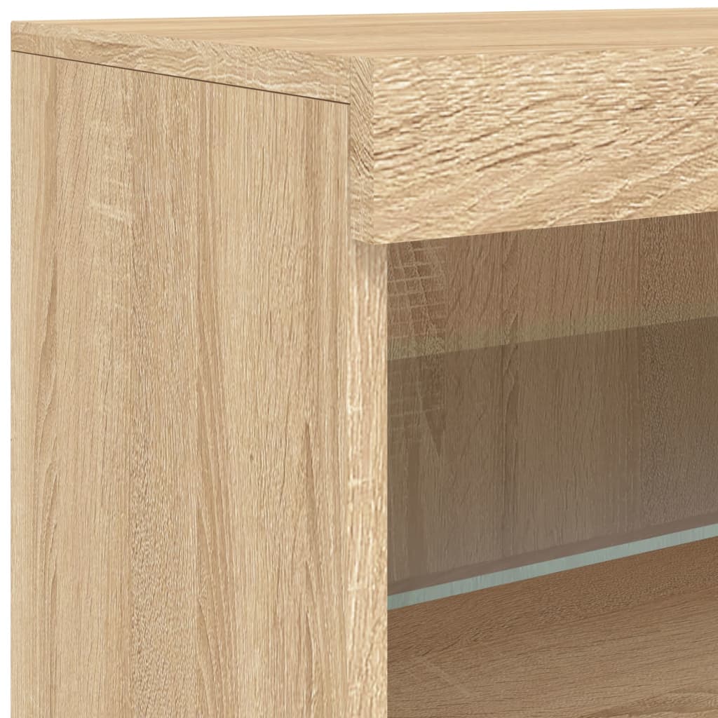 Sideboard with LED Lights Sonoma Oak 60x37x67 cm