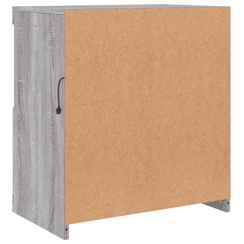 Sideboard with LED Lights Grey Sonoma 60x37x67 cm
