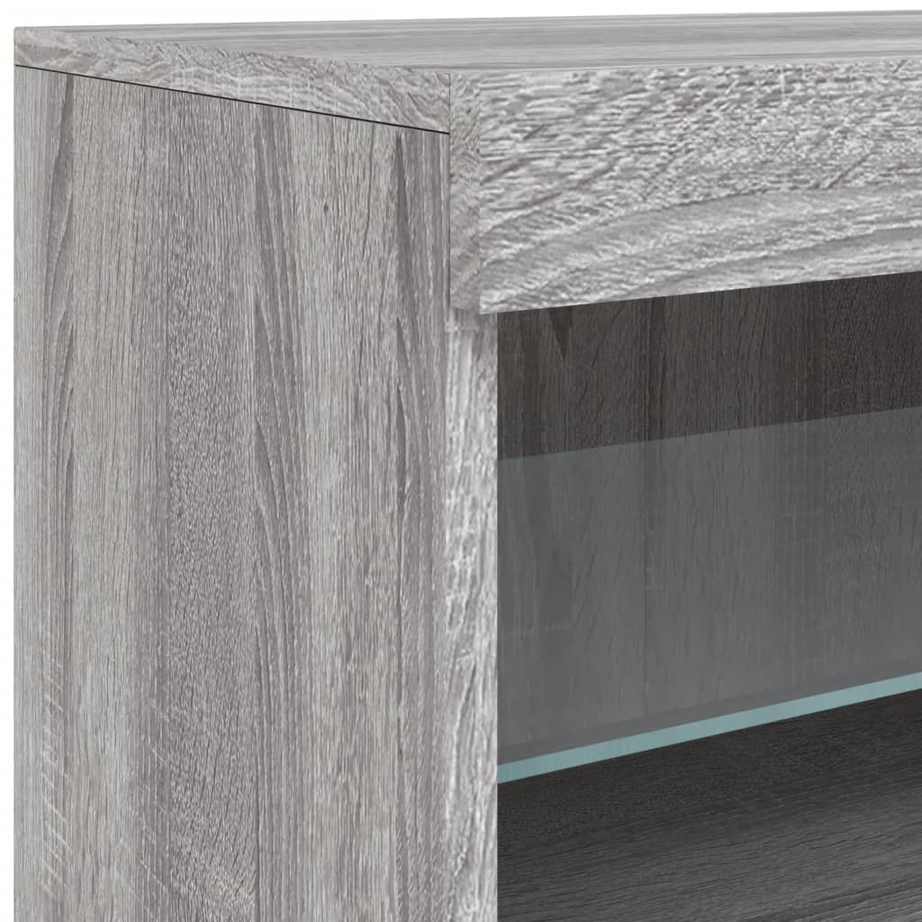 Sideboard with LED Lights Grey Sonoma 60x37x67 cm