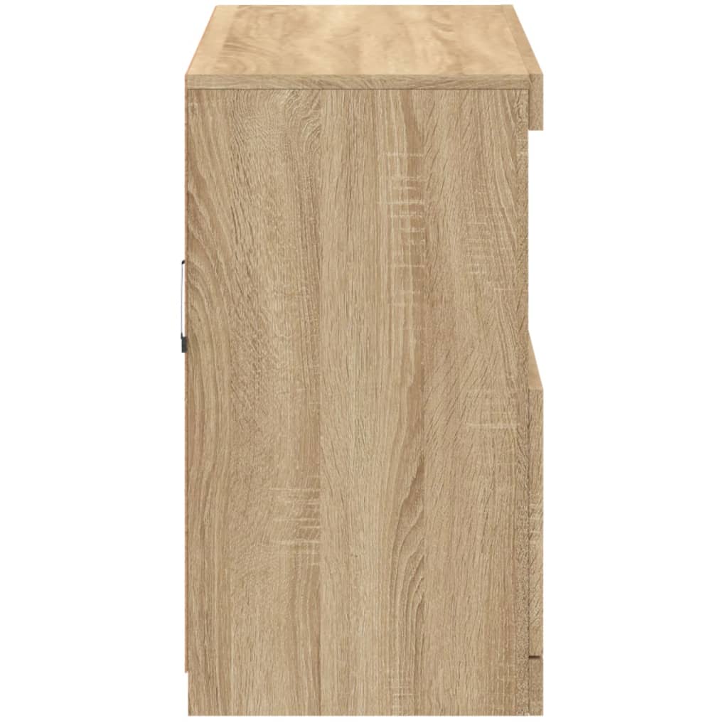 Sideboard with LED Lights Sonoma Oak 81x37x67 cm