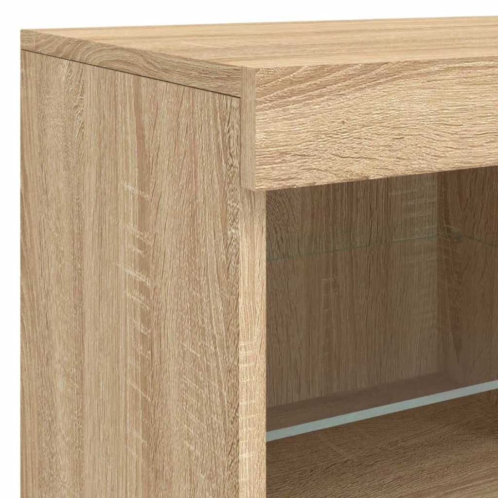 Sideboard with LED Lights Sonoma Oak 81x37x67 cm