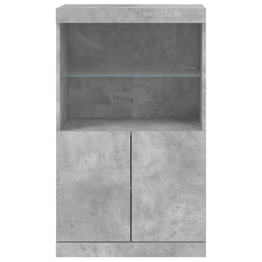 Sideboard with LED Lights Concrete Grey 60.5x37x100 cm