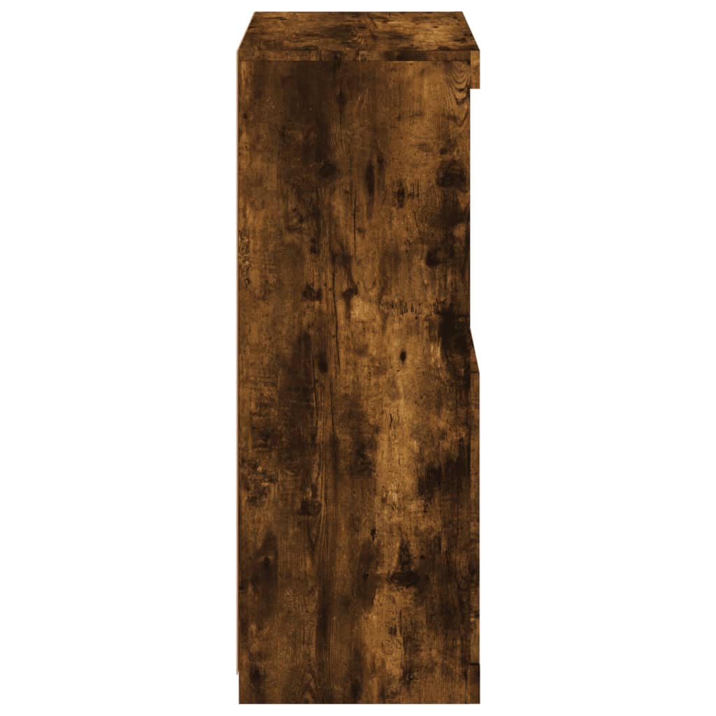 Sideboard with LED Lights Smoked Oak 60.5x37x100 cm
