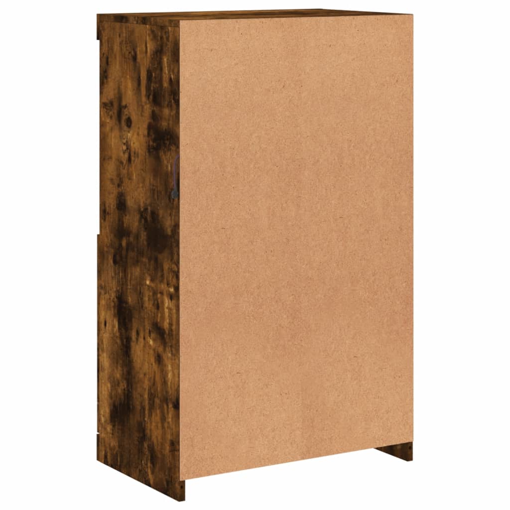 Sideboard with LED Lights Smoked Oak 60.5x37x100 cm