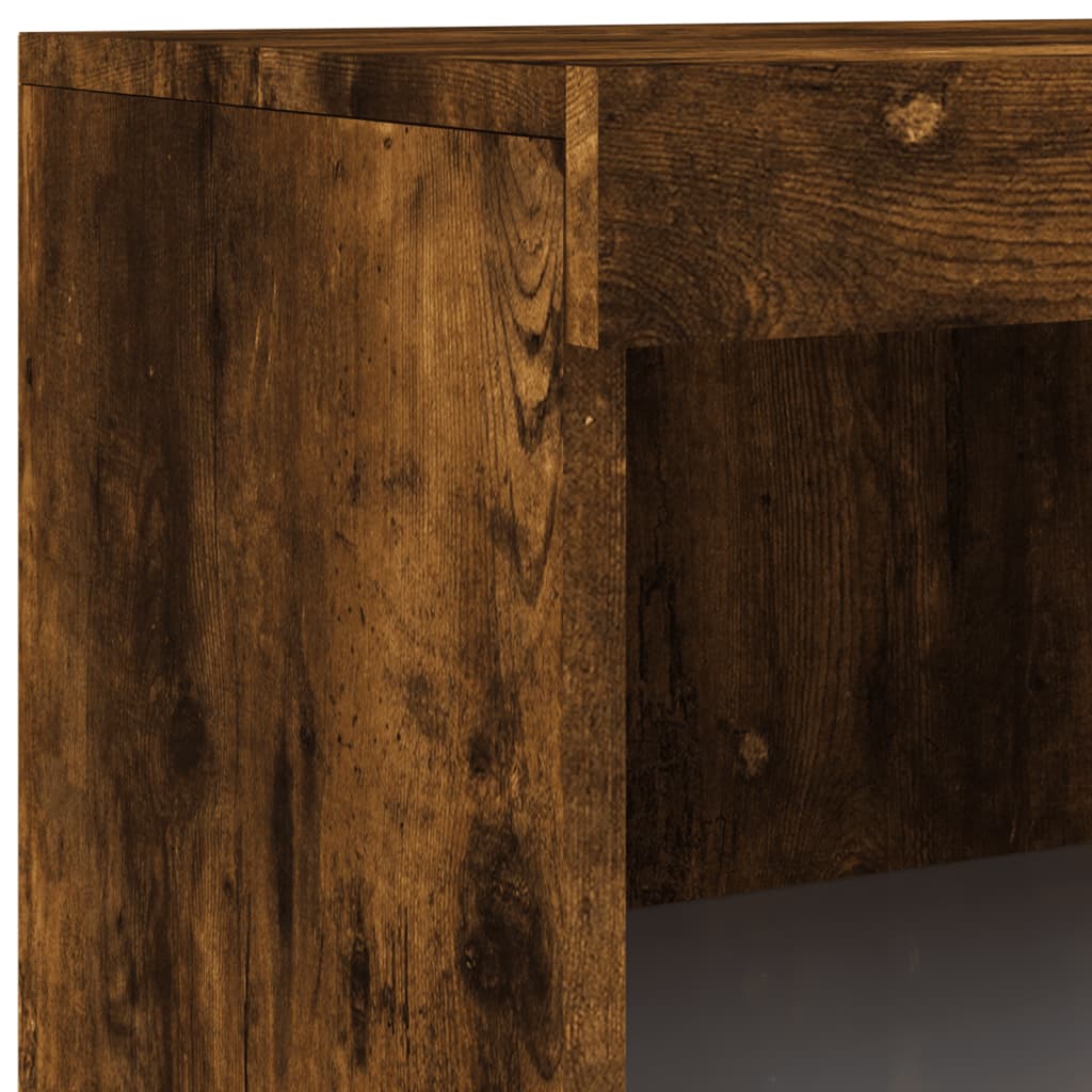 Sideboard with LED Lights Smoked Oak 60.5x37x100 cm