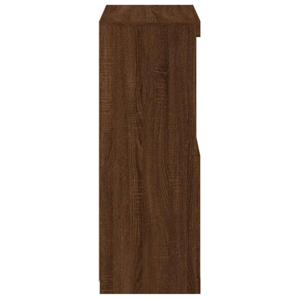 Sideboard with LED Lights Brown Oak 60.5x37x100 cm