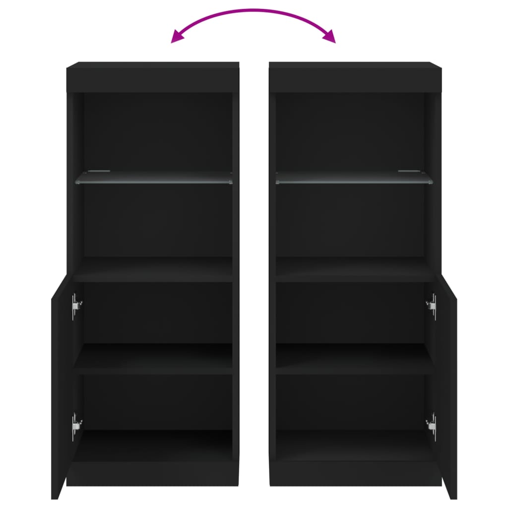 Sideboard with LED Lights Black 41x37x100 cm