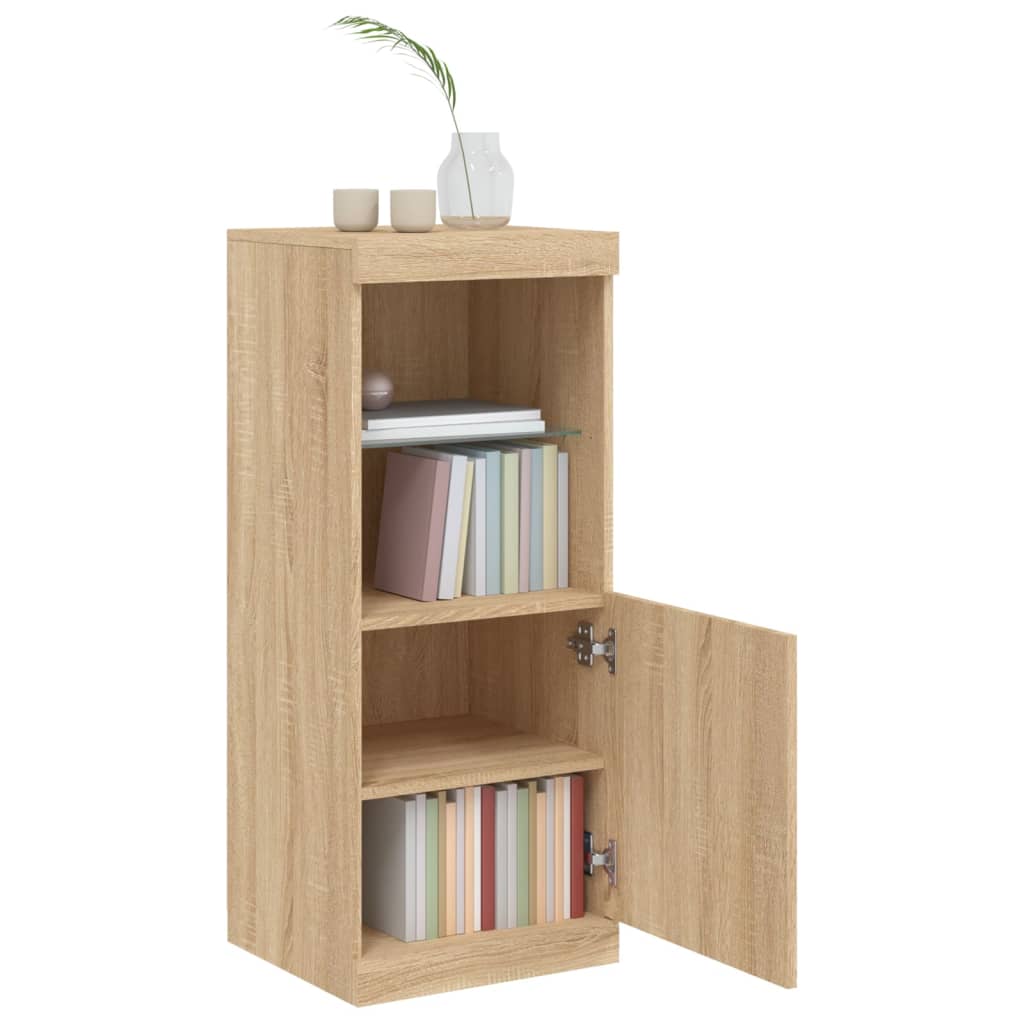 Sideboard with LED Lights Sonoma Oak 41x37x100 cm