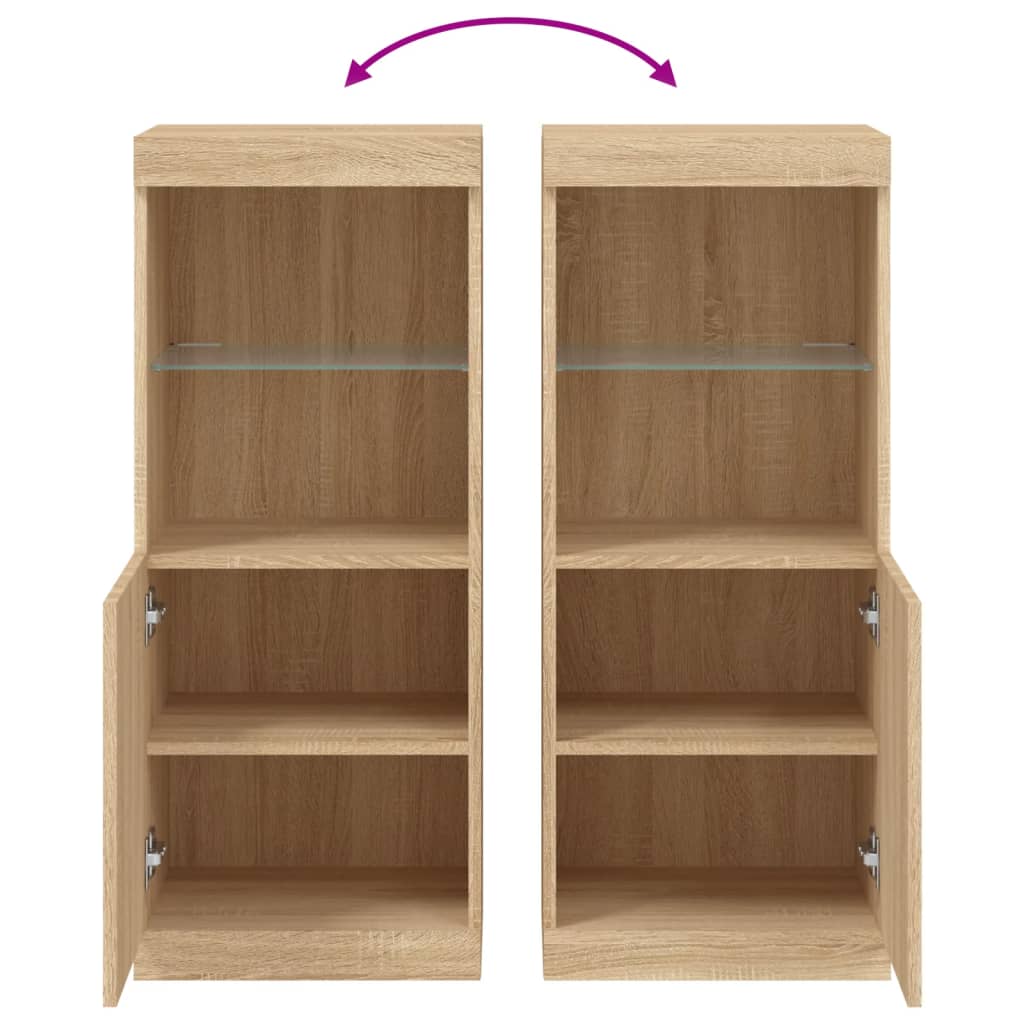 Sideboard with LED Lights Sonoma Oak 41x37x100 cm