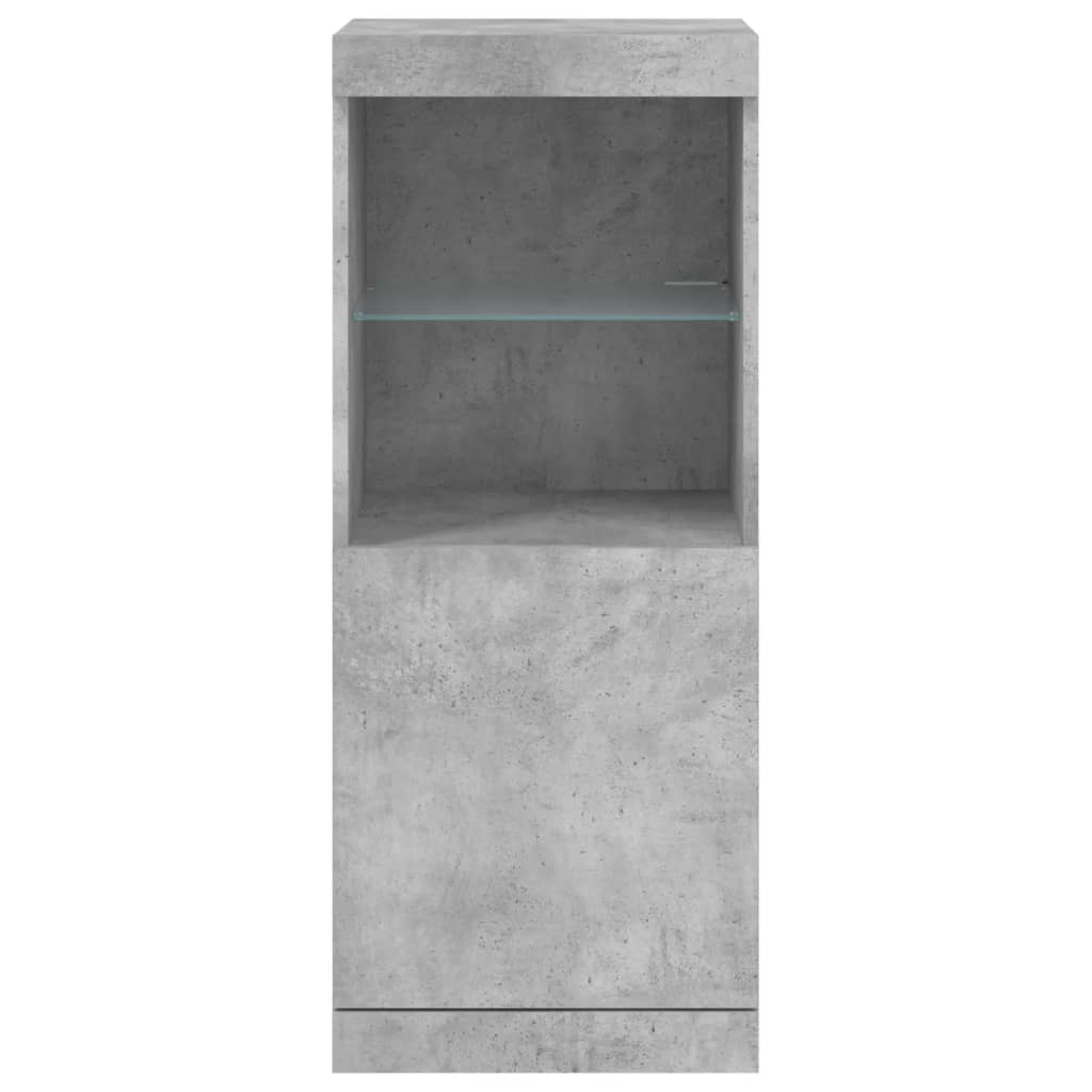Sideboard with LED Lights Concrete Grey 41x37x100 cm