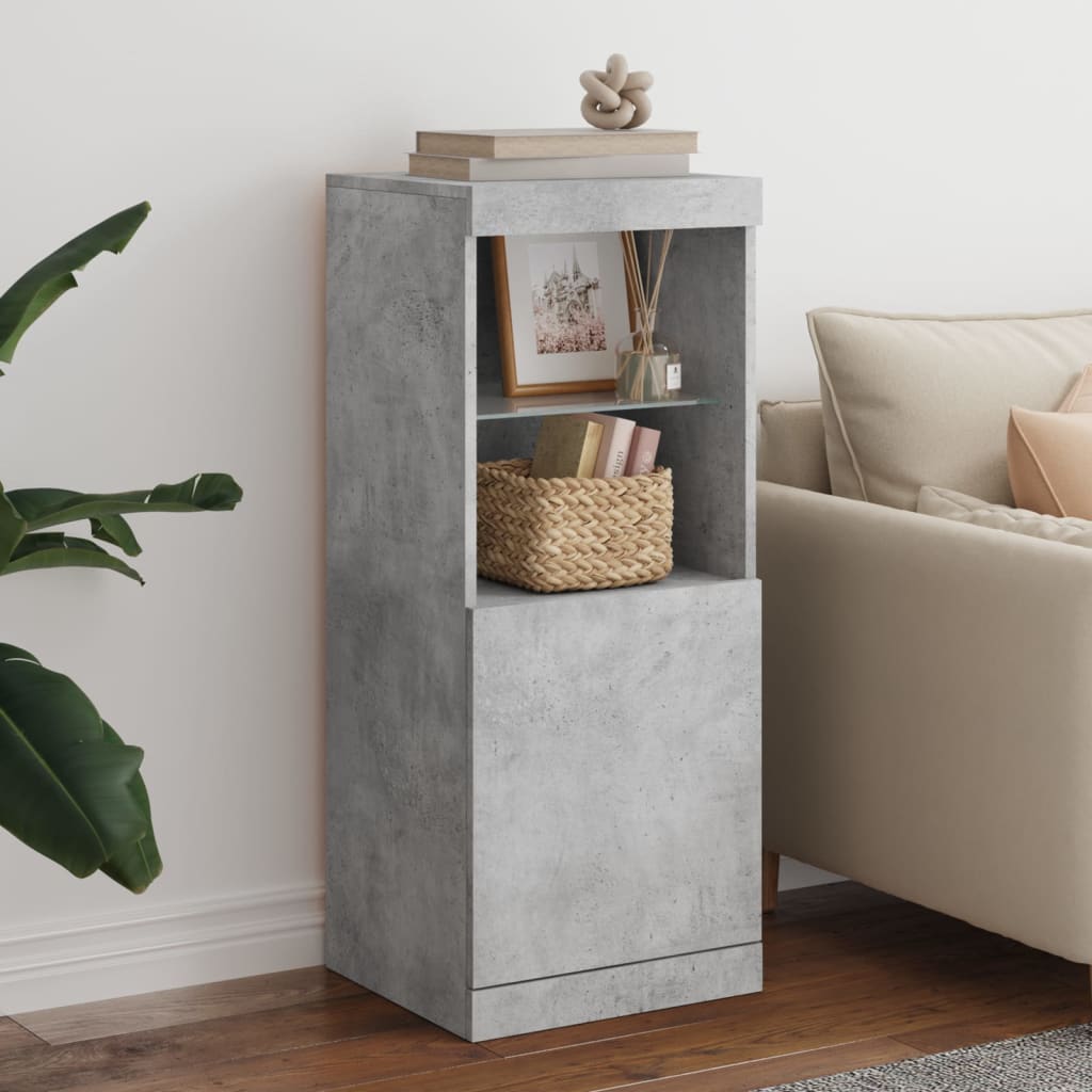 Sideboard with LED Lights Concrete Grey 41x37x100 cm