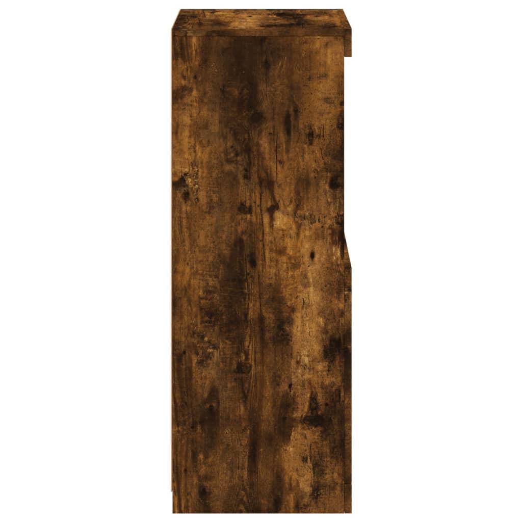 Sideboard with LED Lights Smoked Oak 41x37x100 cm