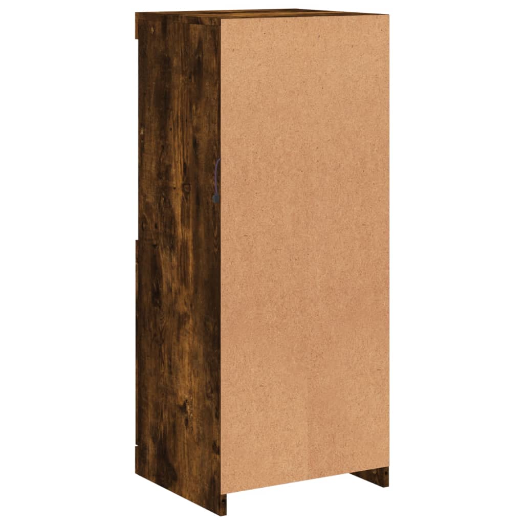 Sideboard with LED Lights Smoked Oak 41x37x100 cm