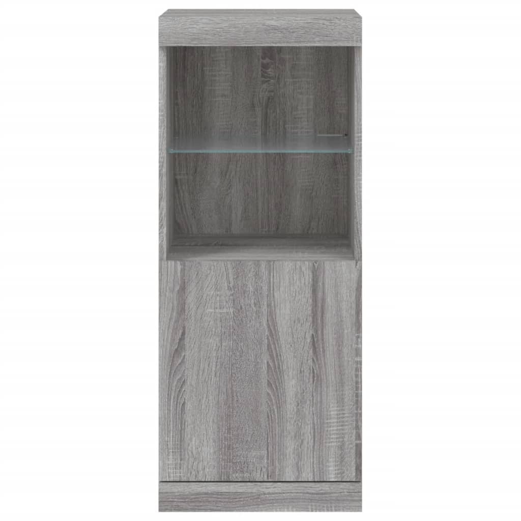 Sideboard with LED Lights Grey Sonoma 41x37x100 cm