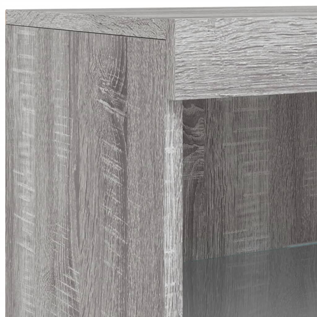 Sideboard with LED Lights Grey Sonoma 41x37x100 cm