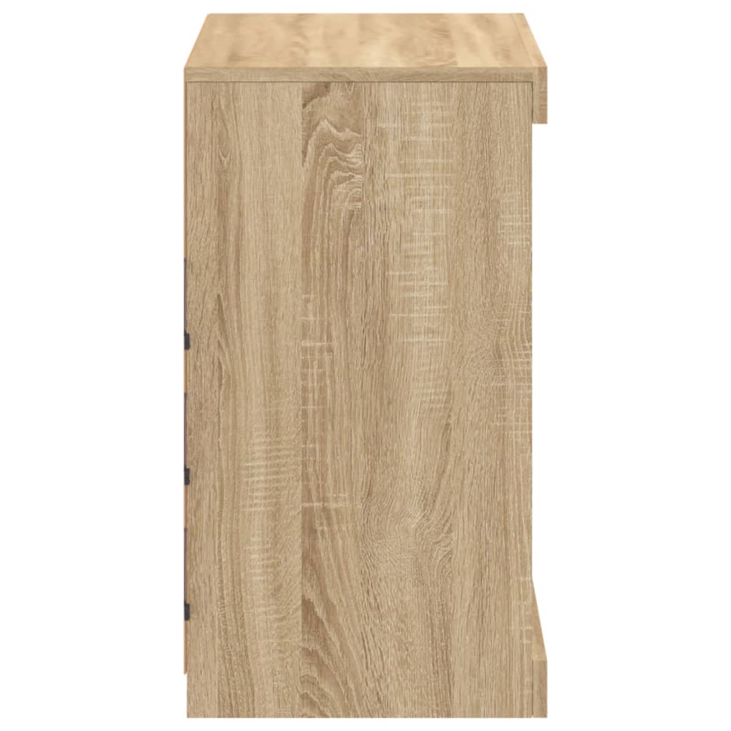 Sideboard with LED Lights Sonoma Oak 60.5x37x67 cm