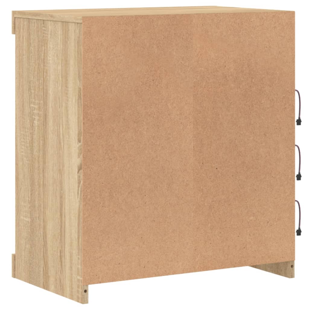 Sideboard with LED Lights Sonoma Oak 60.5x37x67 cm