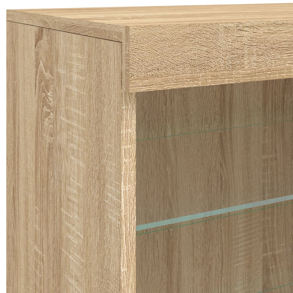 Sideboard with LED Lights Sonoma Oak 60.5x37x67 cm