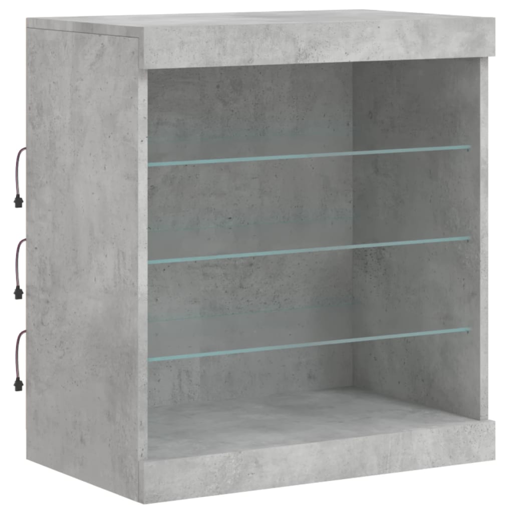 Sideboard with LED Lights Concrete Grey 60.5x37x67 cm