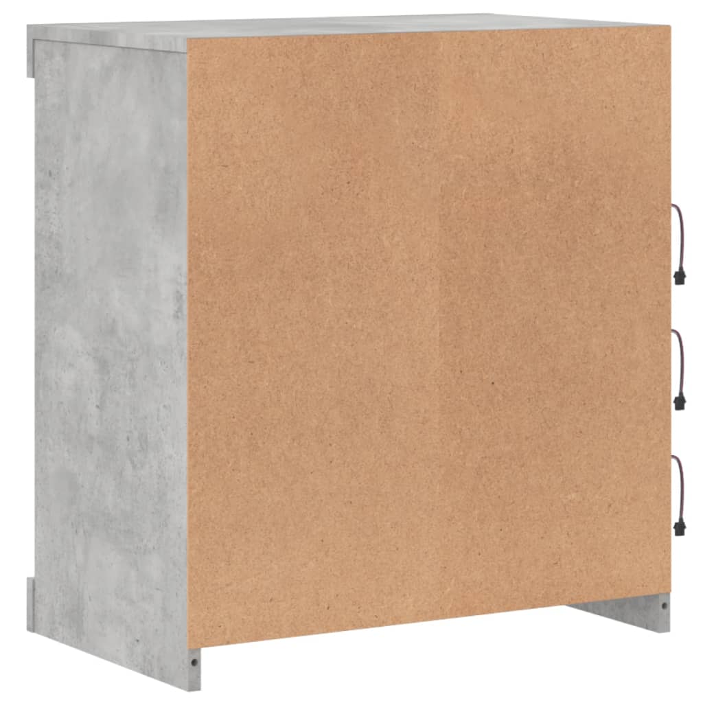 Sideboard with LED Lights Concrete Grey 60.5x37x67 cm
