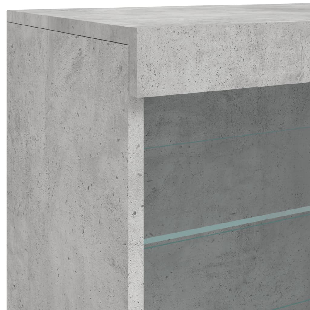 Sideboard with LED Lights Concrete Grey 60.5x37x67 cm