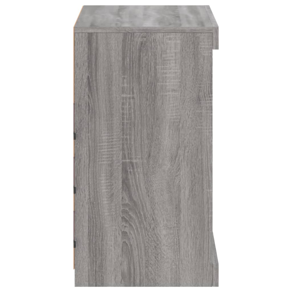 Sideboard with LED Lights Grey Sonoma 60.5x37x67 cm