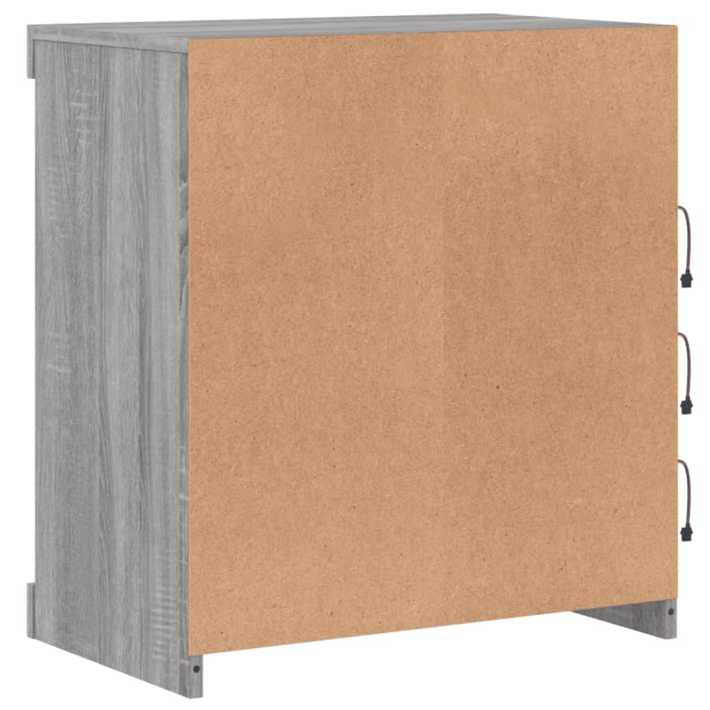 Sideboard with LED Lights Grey Sonoma 60.5x37x67 cm
