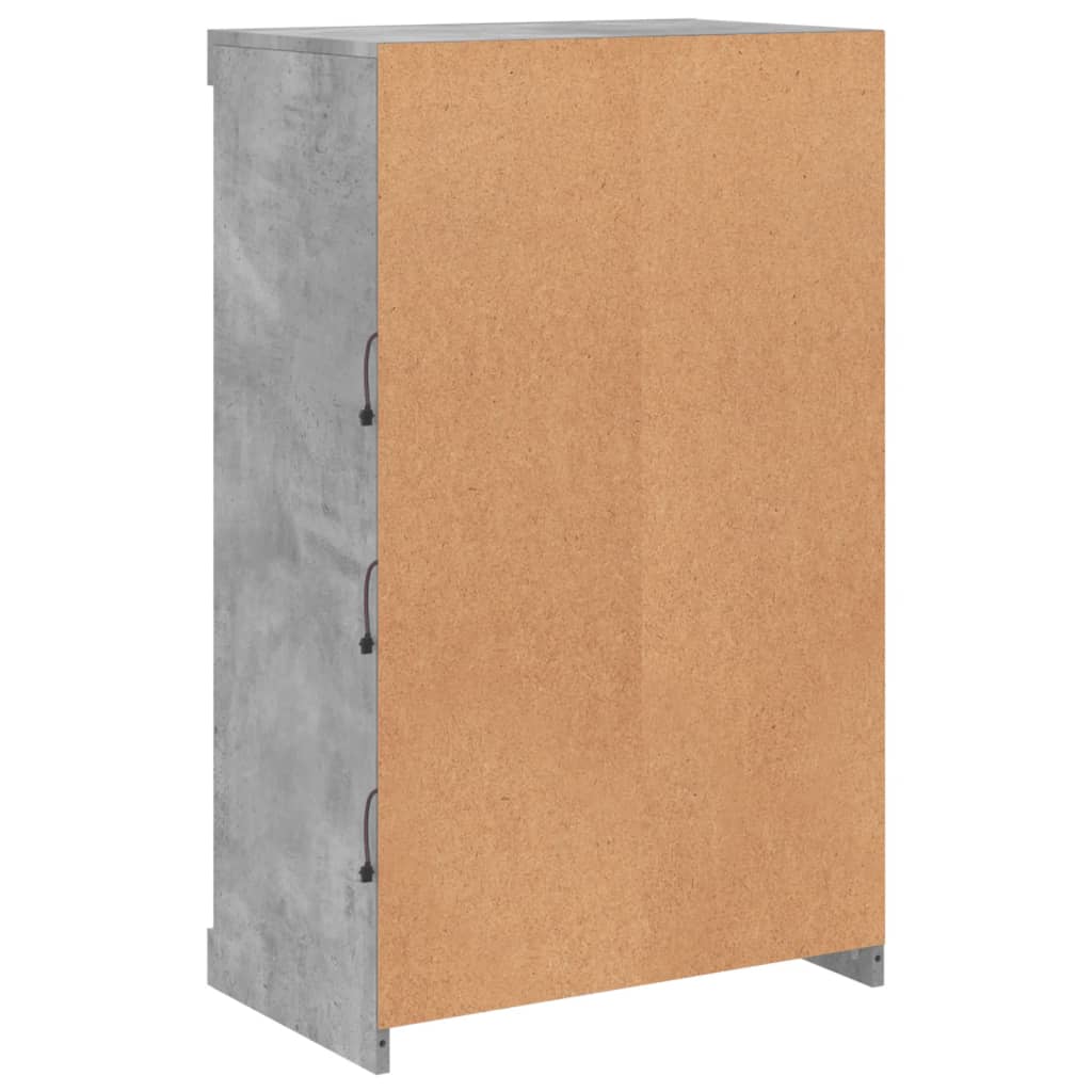 Sideboard with LED Lights Concrete Grey 60.5x37x100 cm