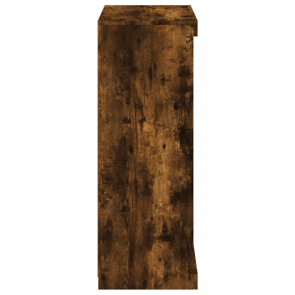 Sideboard with LED Lights Smoked Oak 60.5x37x100 cm