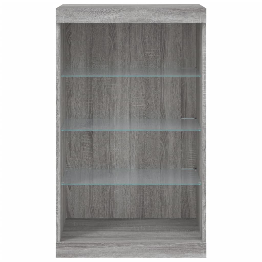 Sideboard with LED Lights Grey Sonoma 60.5x37x100 cm