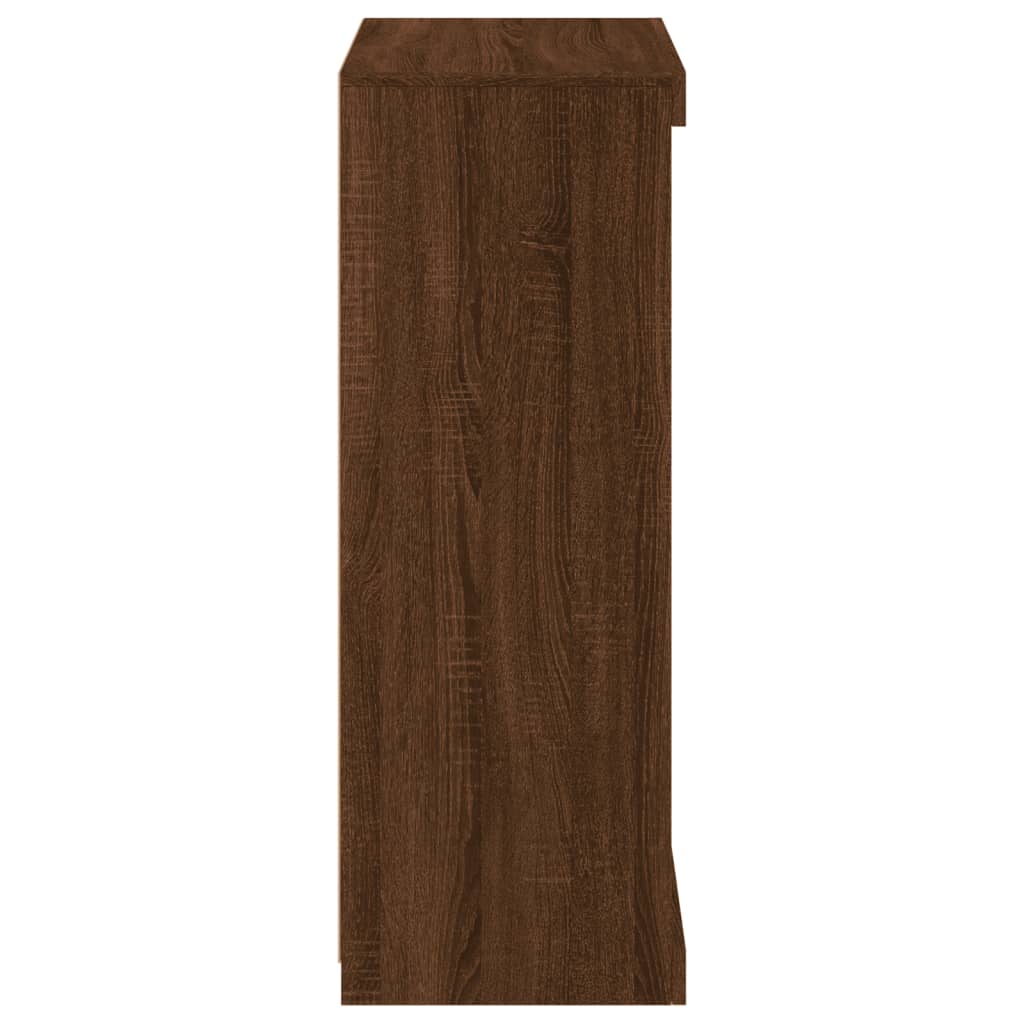 Sideboard with LED Lights Brown Oak 60.5x37x100 cm