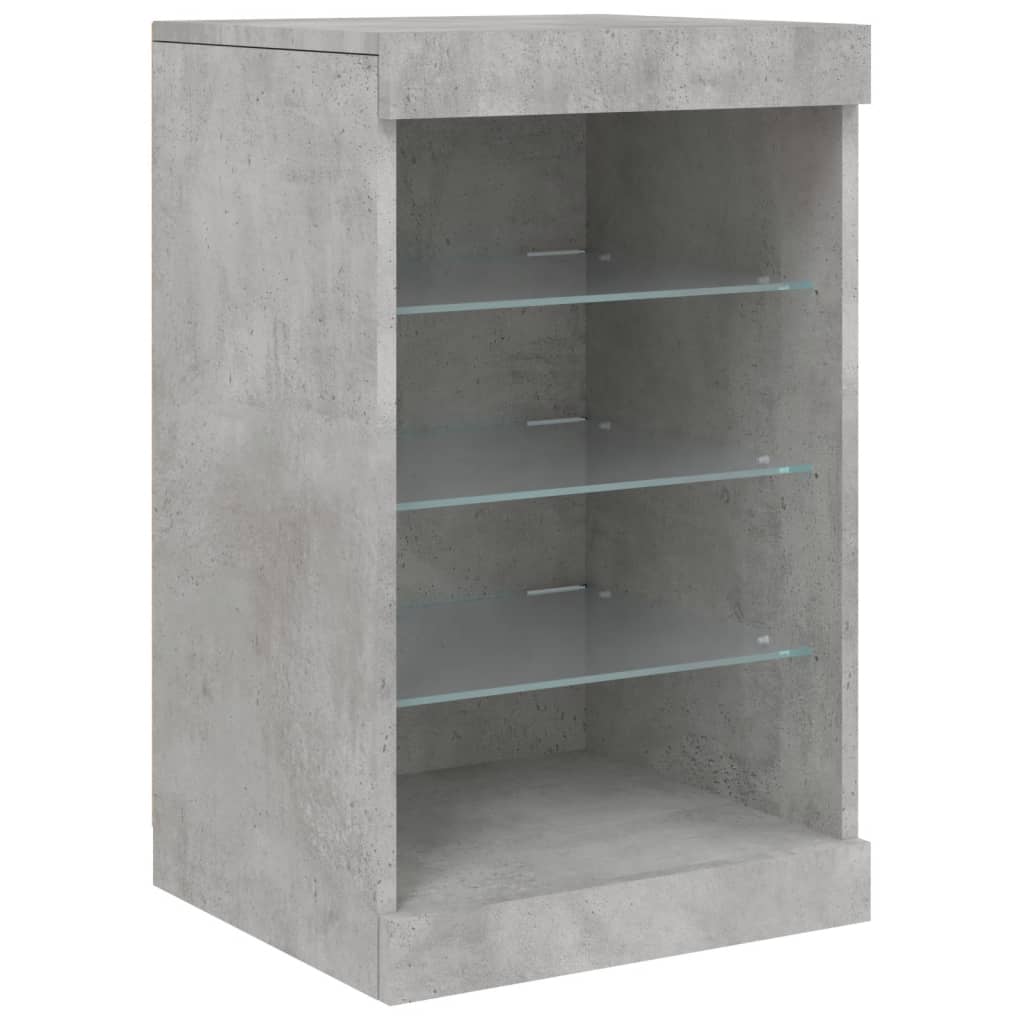 Sideboard with LED Lights Concrete Grey 41x37x67 cm