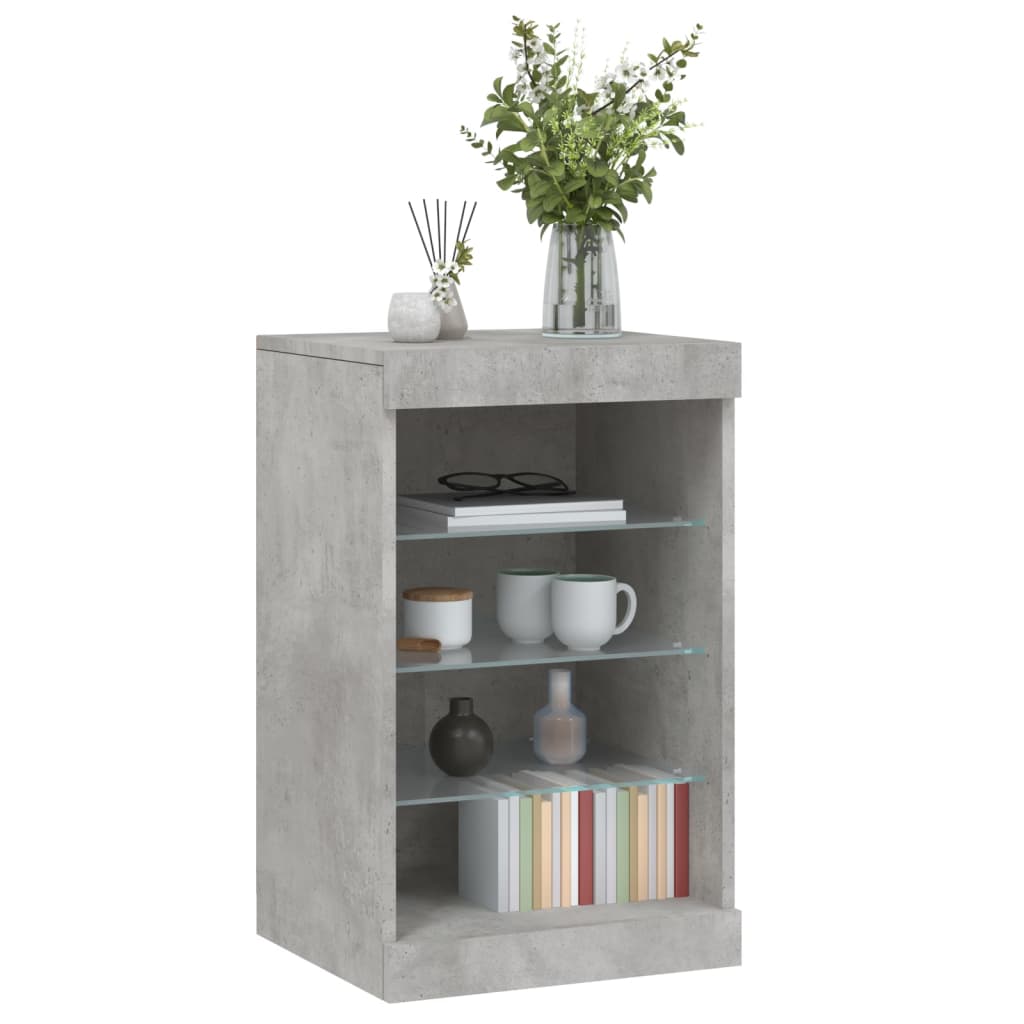 Sideboard with LED Lights Concrete Grey 41x37x67 cm
