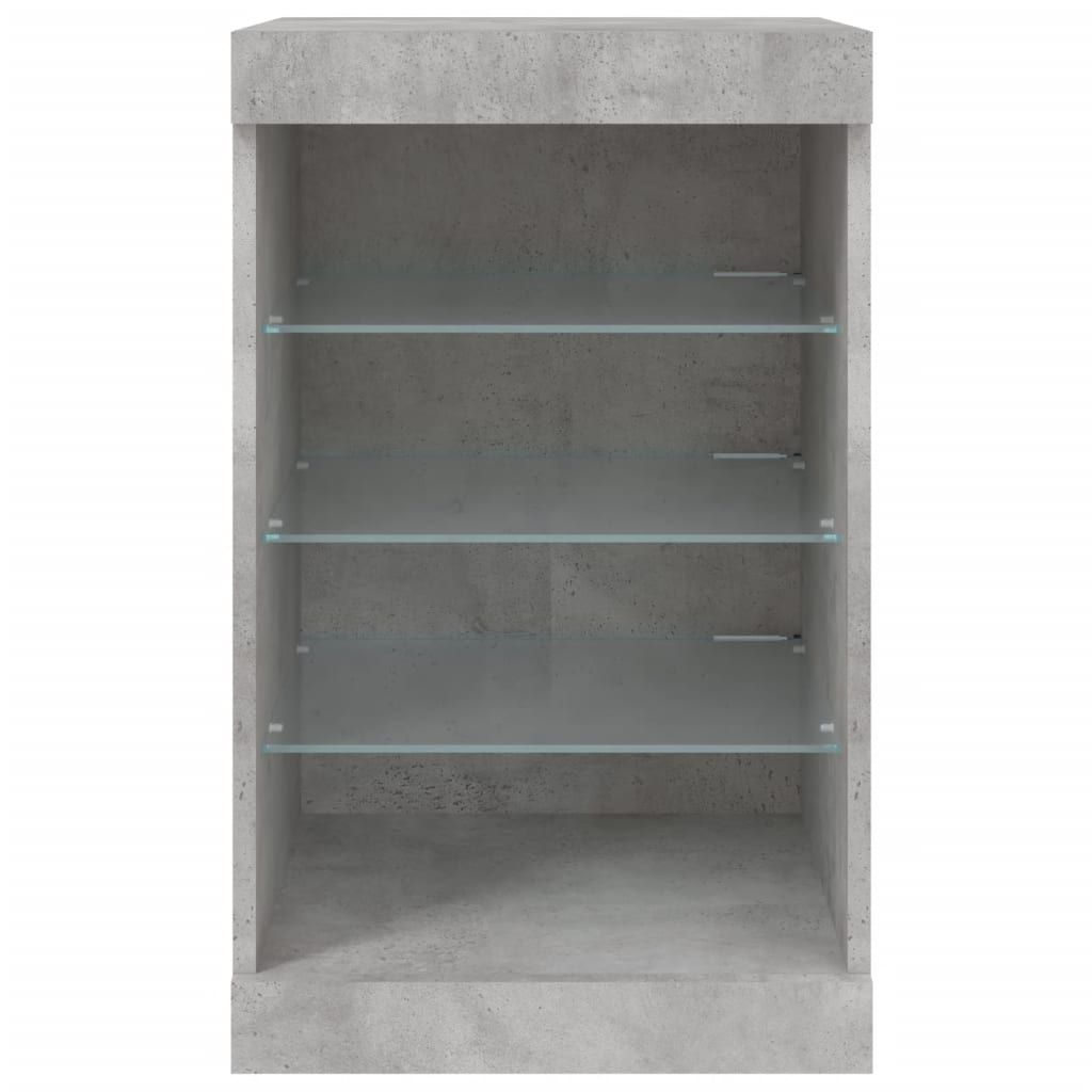 Sideboard with LED Lights Concrete Grey 41x37x67 cm