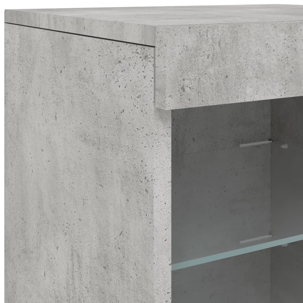Sideboard with LED Lights Concrete Grey 41x37x67 cm