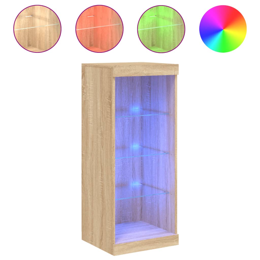 Sideboard with LED Lights Sonoma Oak 41x37x100 cm